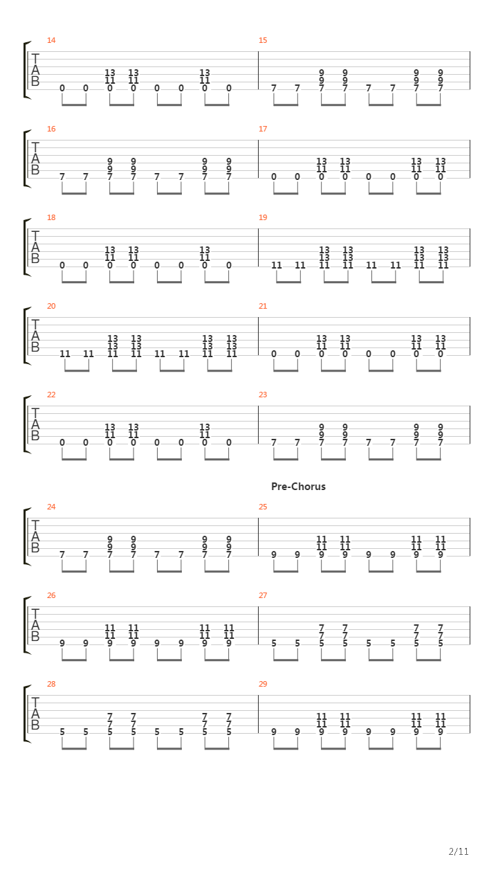 Turn吉他谱