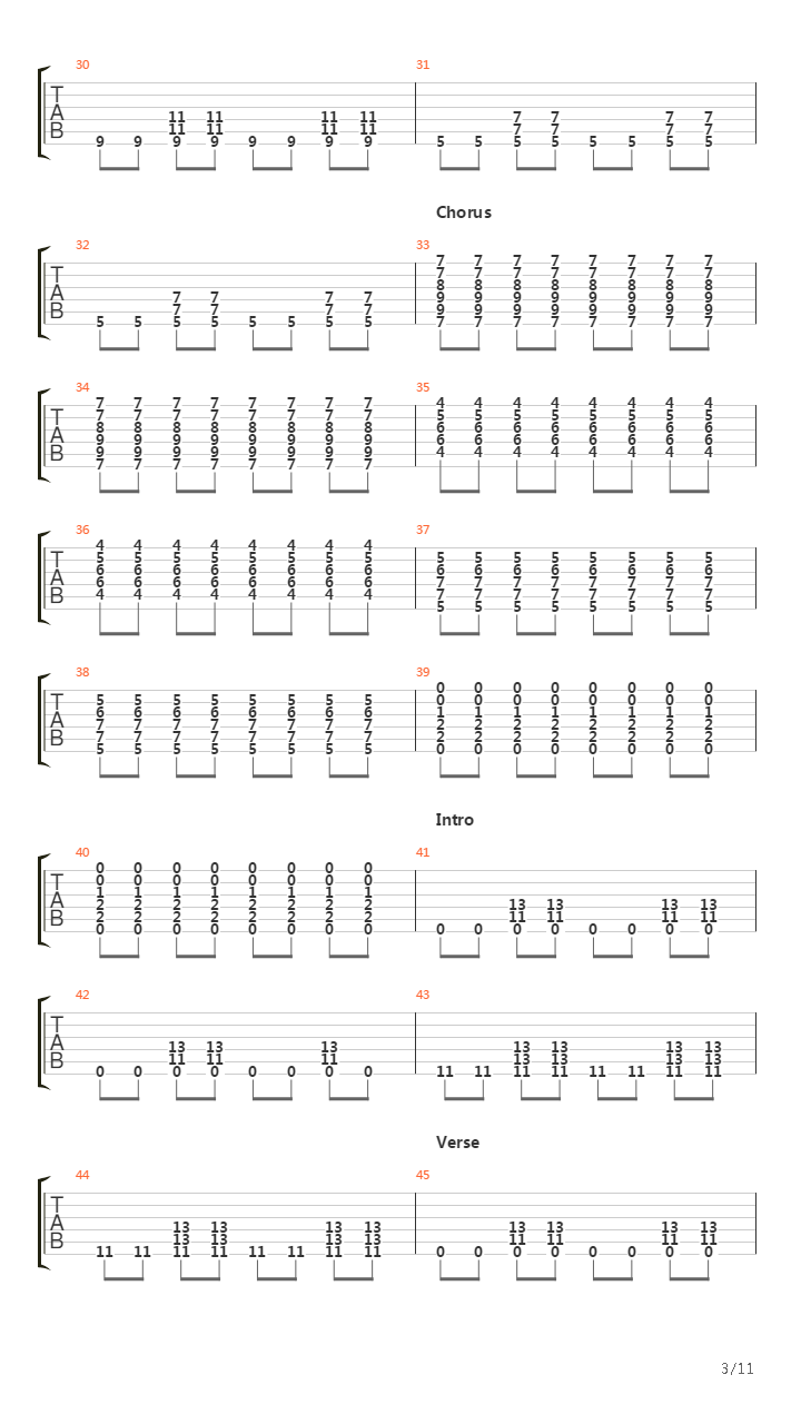 Turn吉他谱