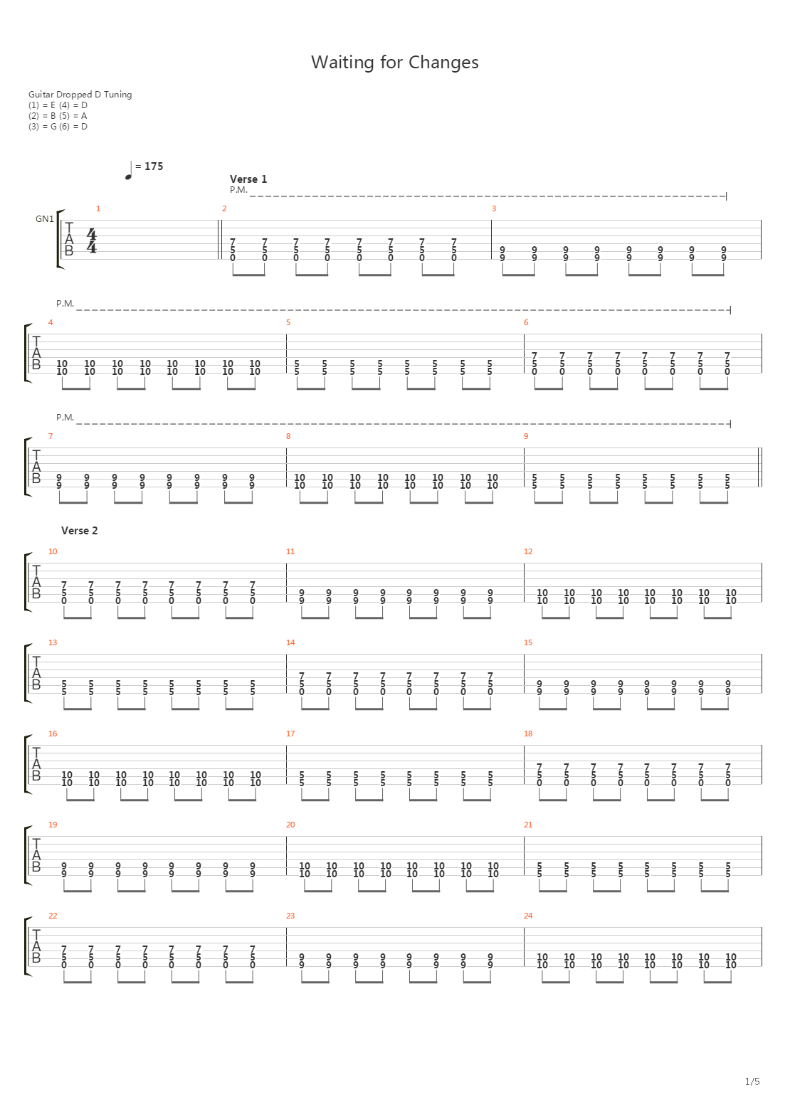 Waiting For Changes吉他谱