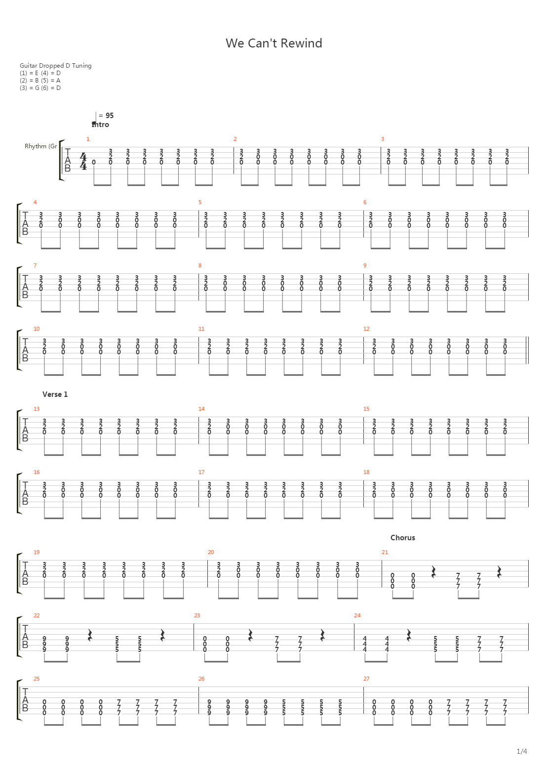 We Cant Rewind吉他谱
