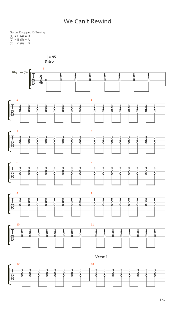 We Cant Rewind吉他谱