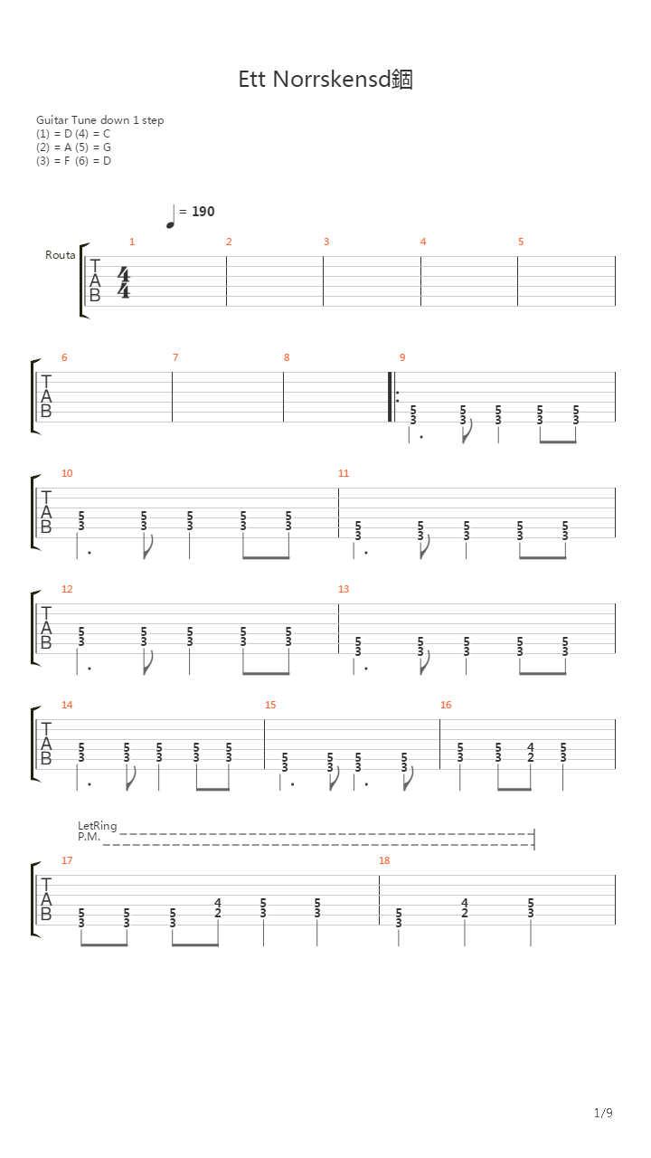 Ett Norrskensdd吉他谱