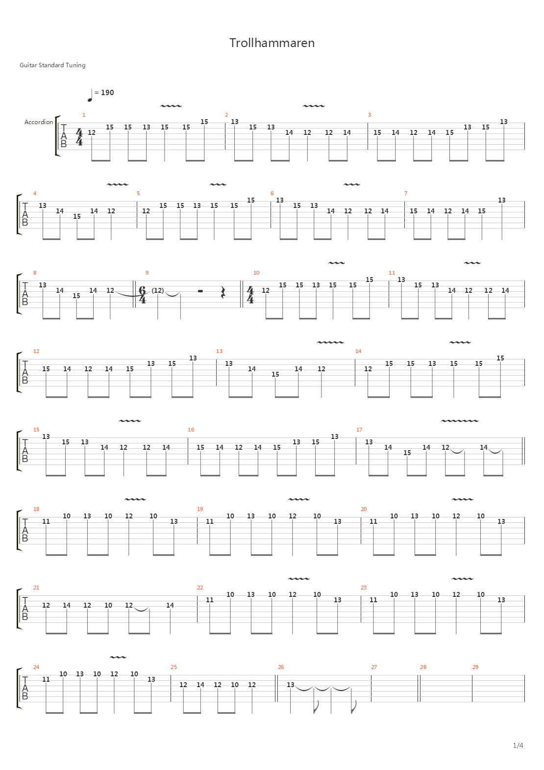 Trollhammaren吉他谱