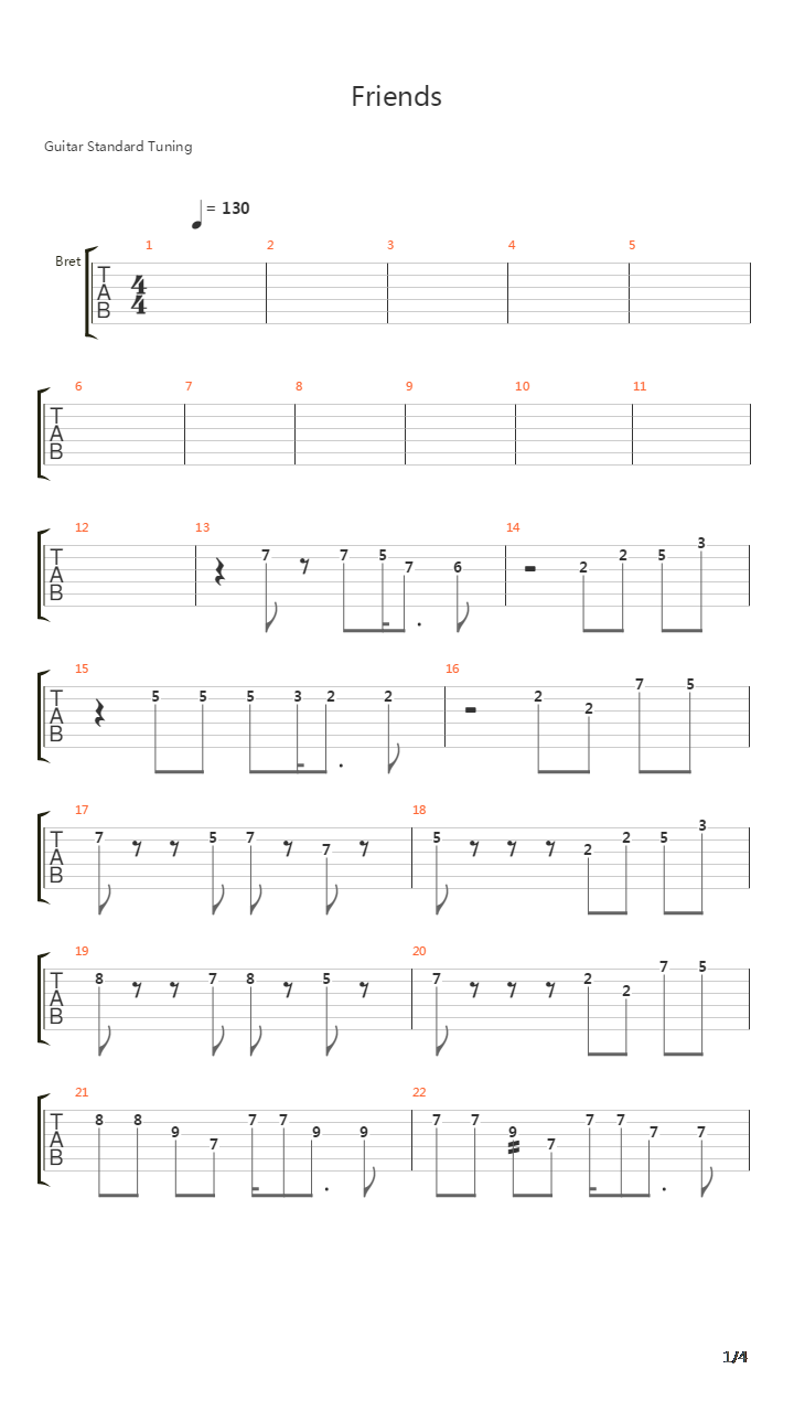 Friends吉他谱