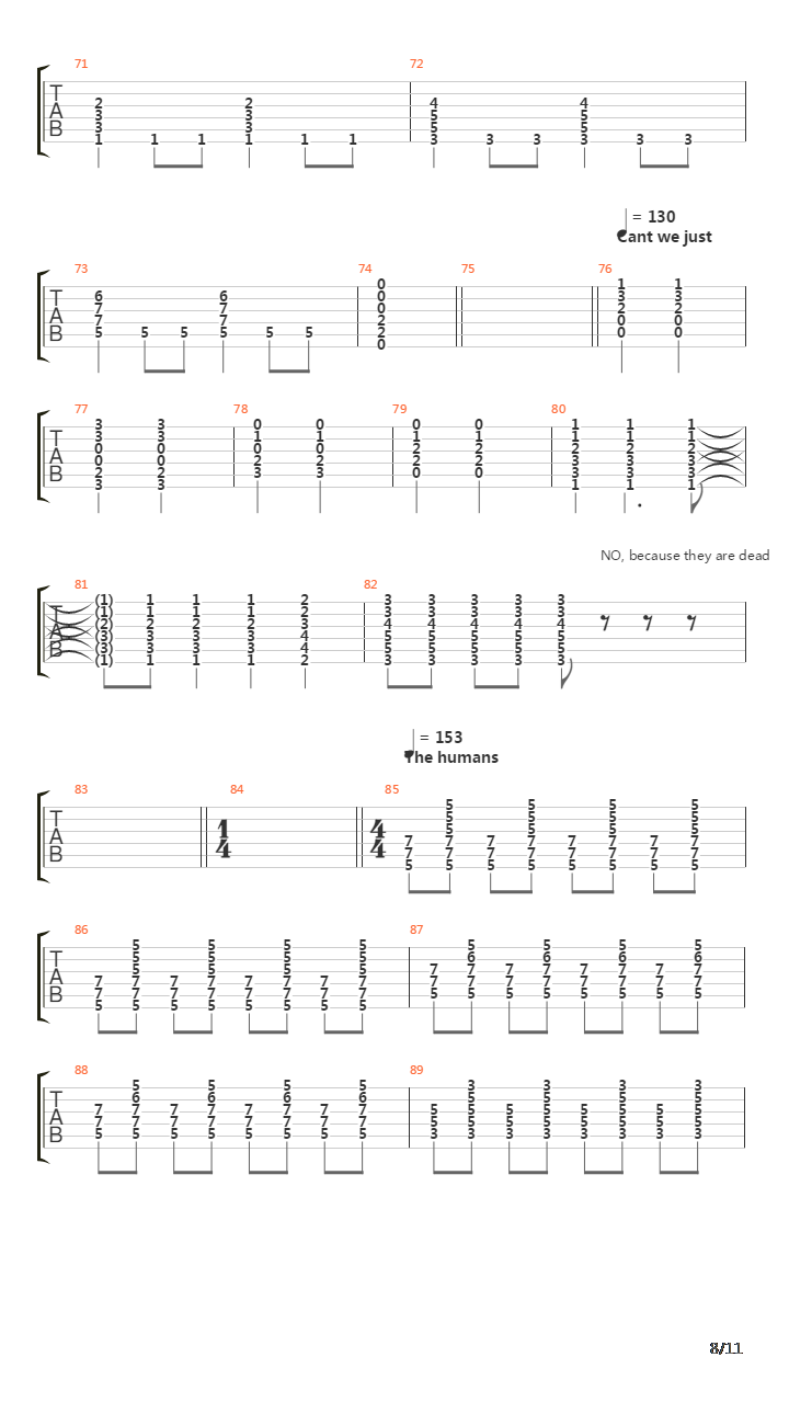 Humans Are Dead吉他谱