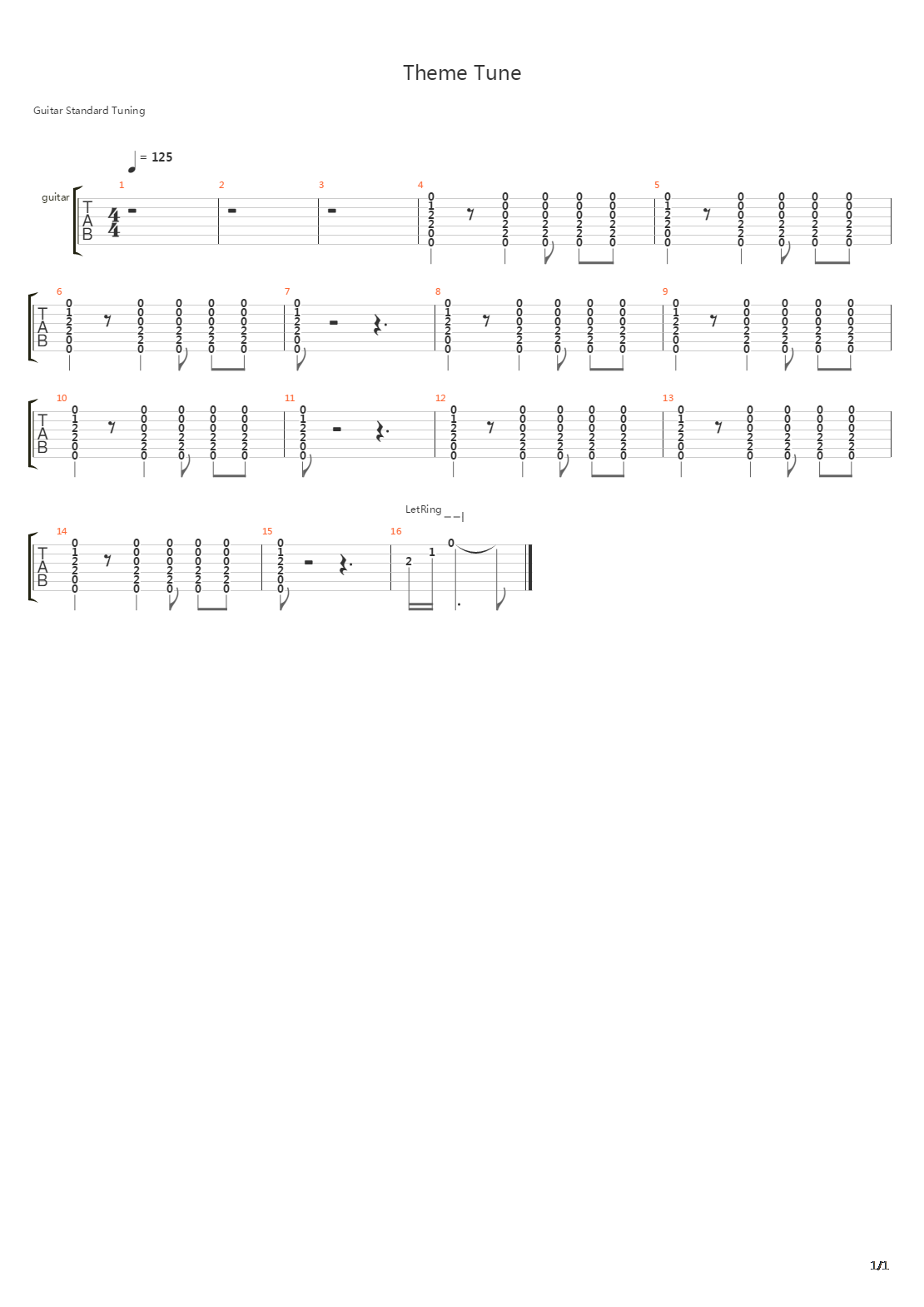 Theme Song吉他谱