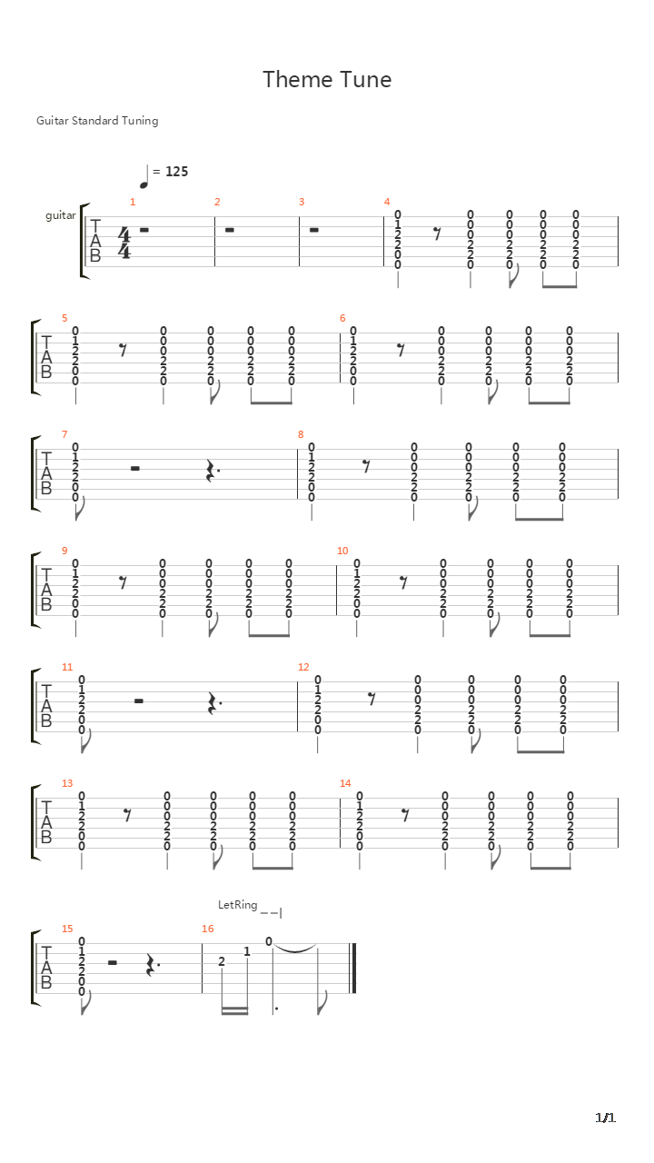 Theme Song吉他谱