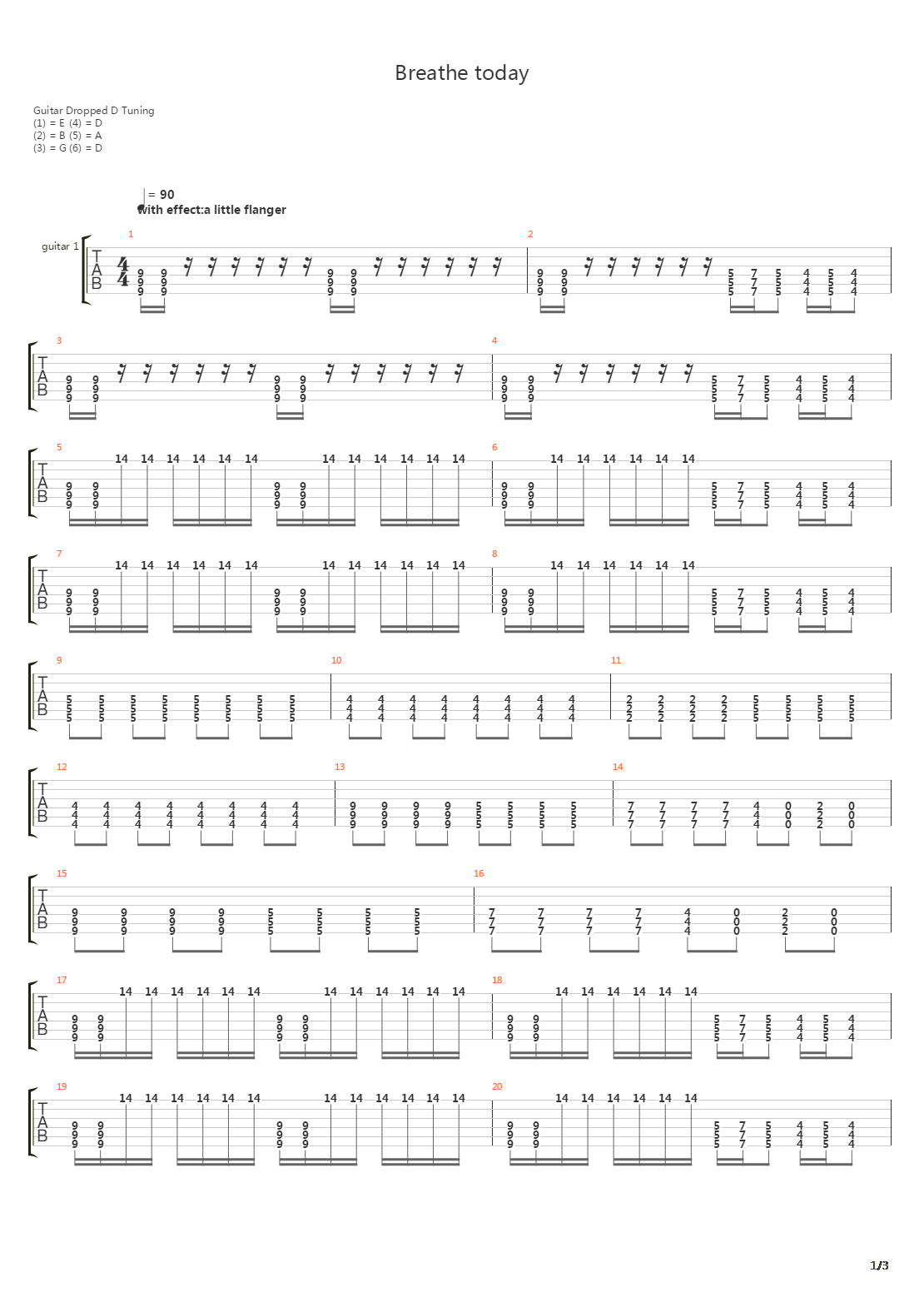 Breathe Today吉他谱