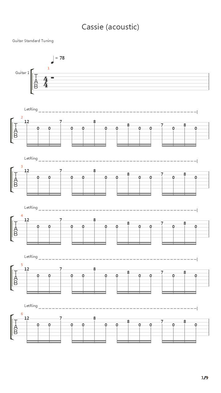 Cassie吉他谱