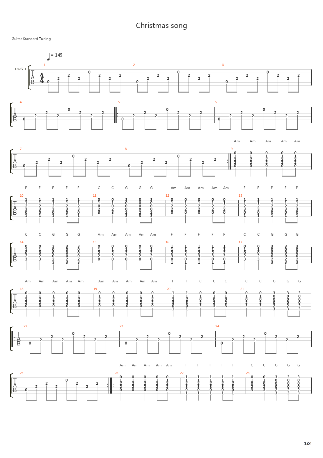 Christmas Song吉他谱