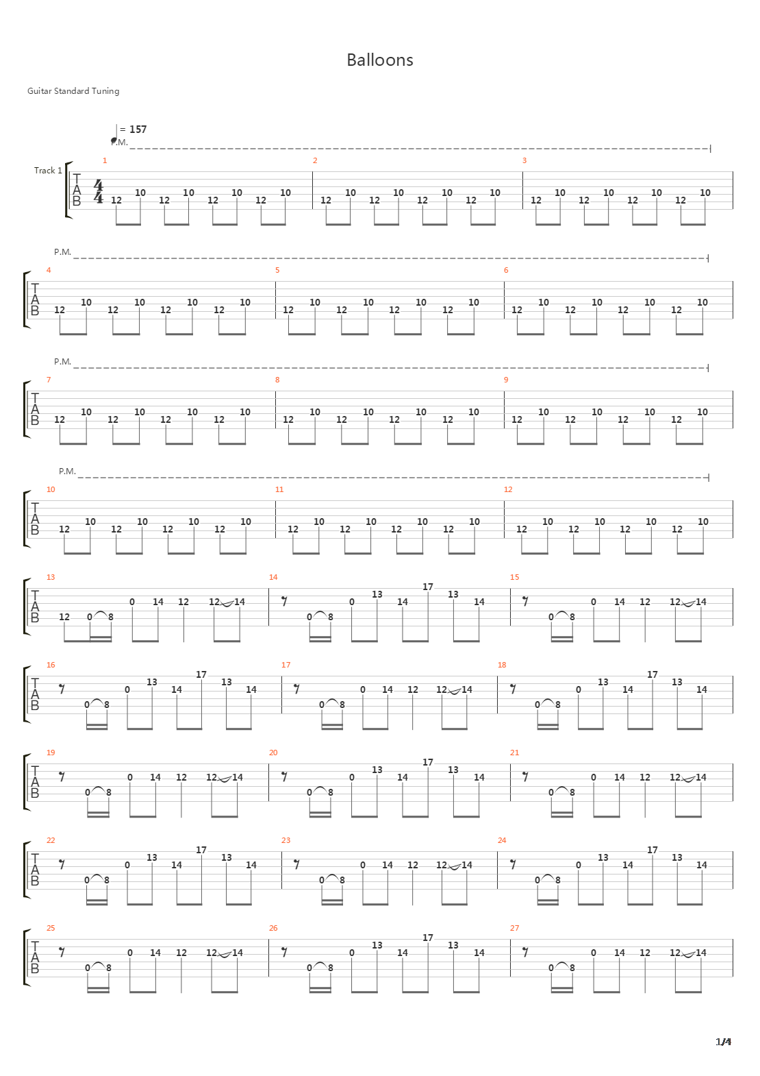 Balloons吉他谱