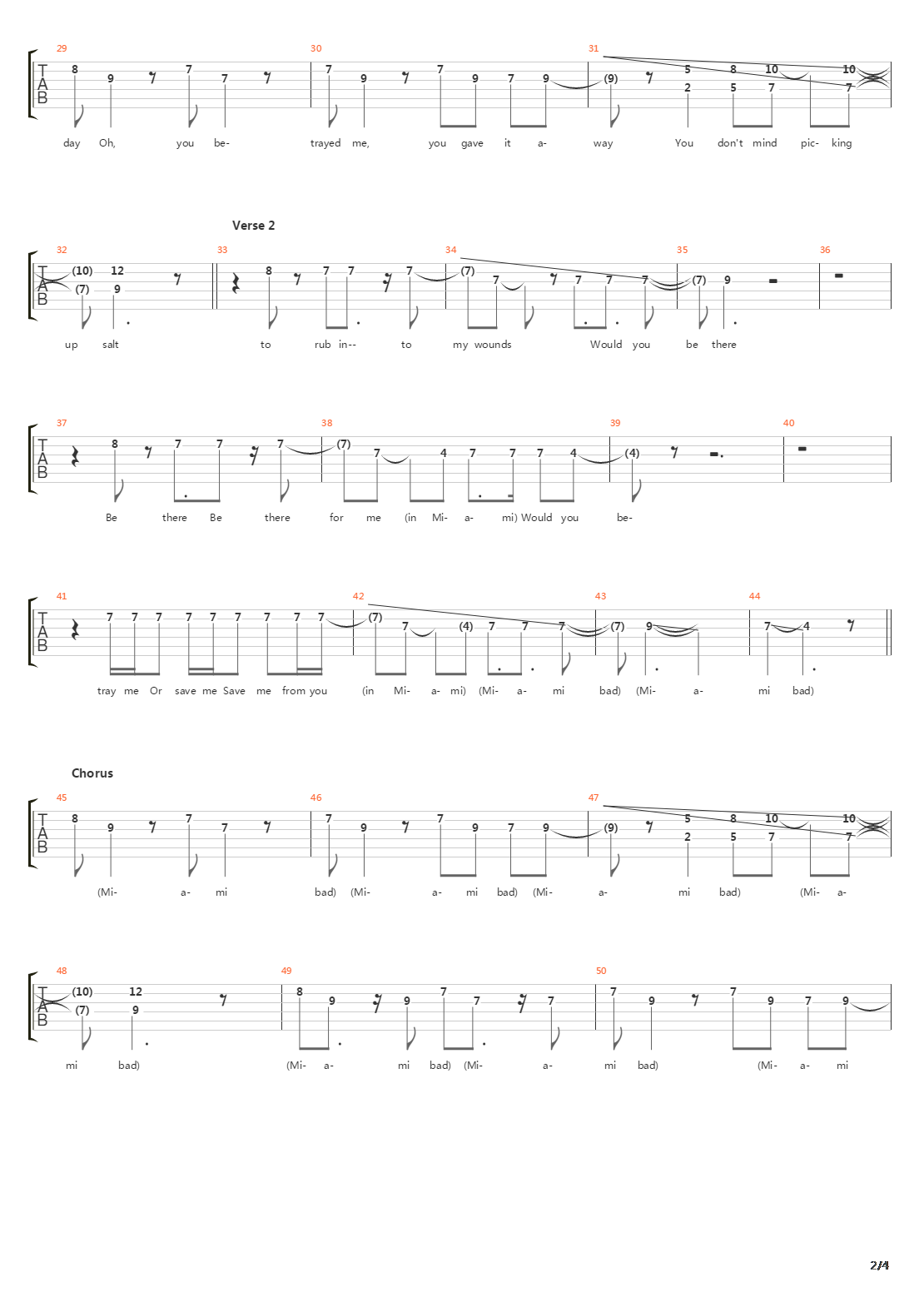 Miami吉他谱