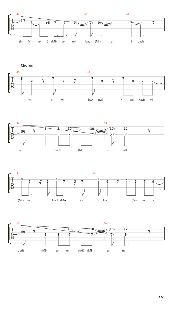 Miami吉他谱