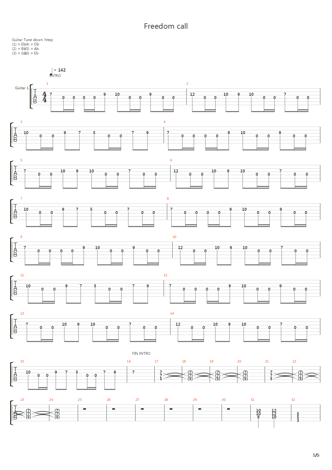 Freedom Call吉他谱