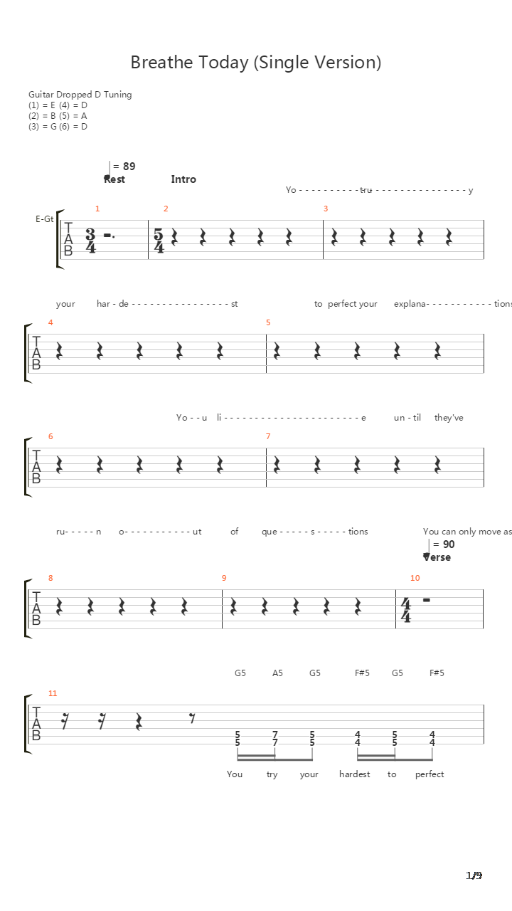 Breathe Today吉他谱