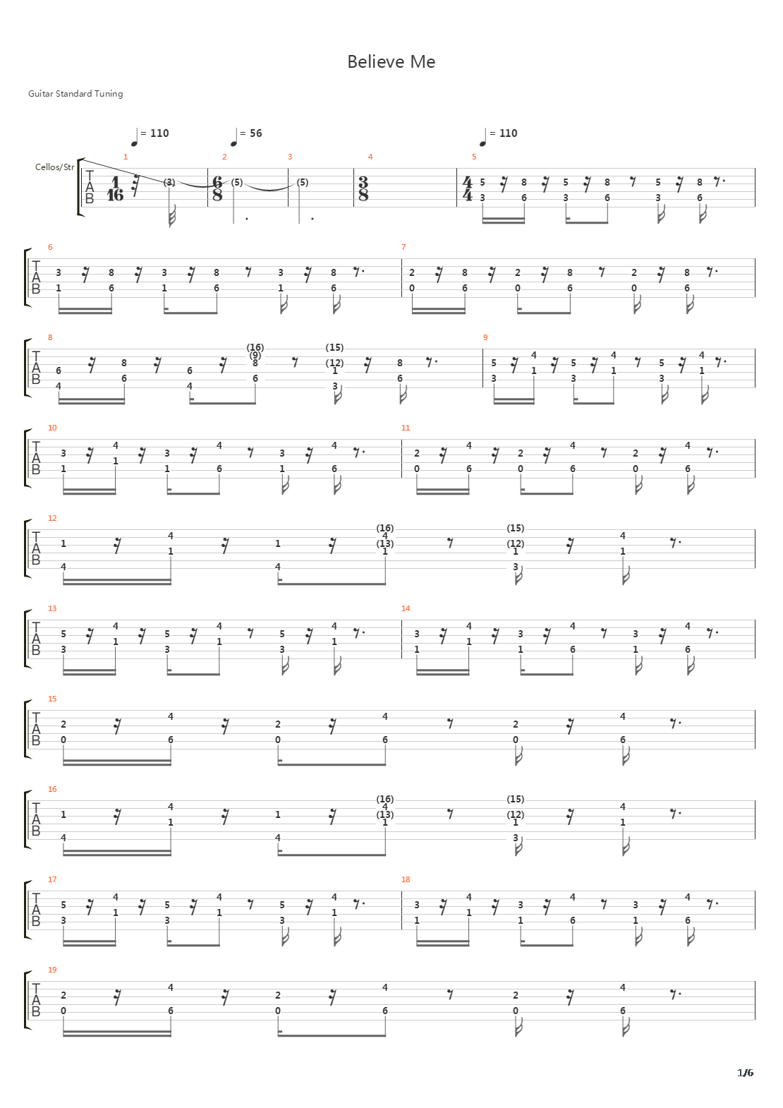 Believe Me吉他谱