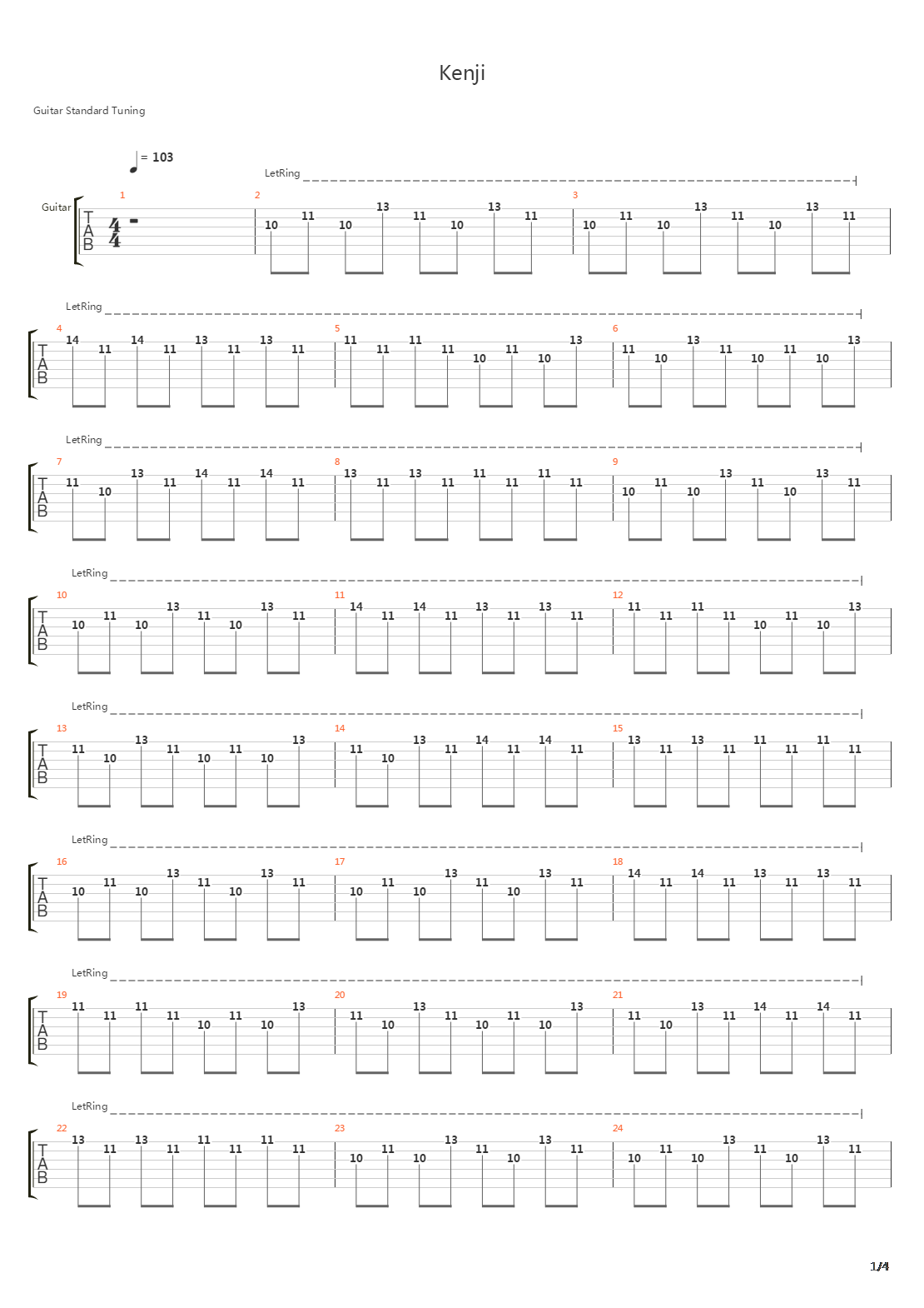 Kenji吉他谱