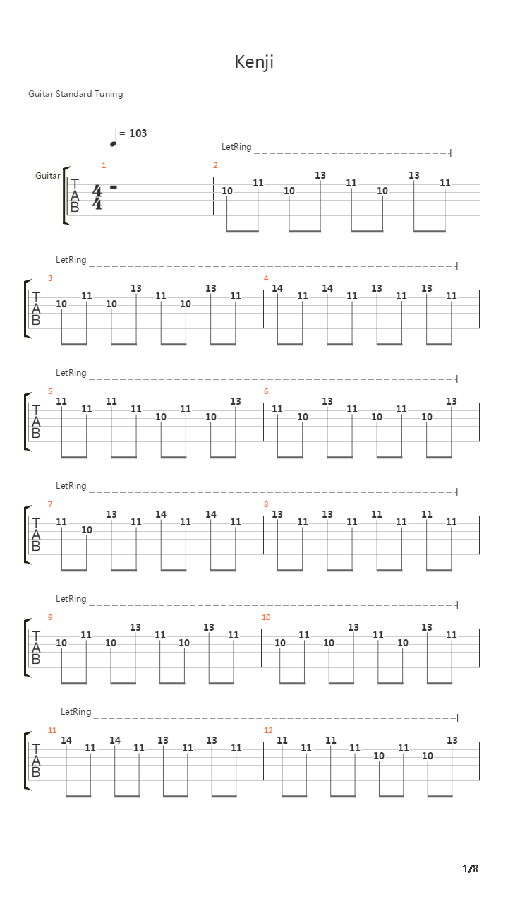 Kenji吉他谱