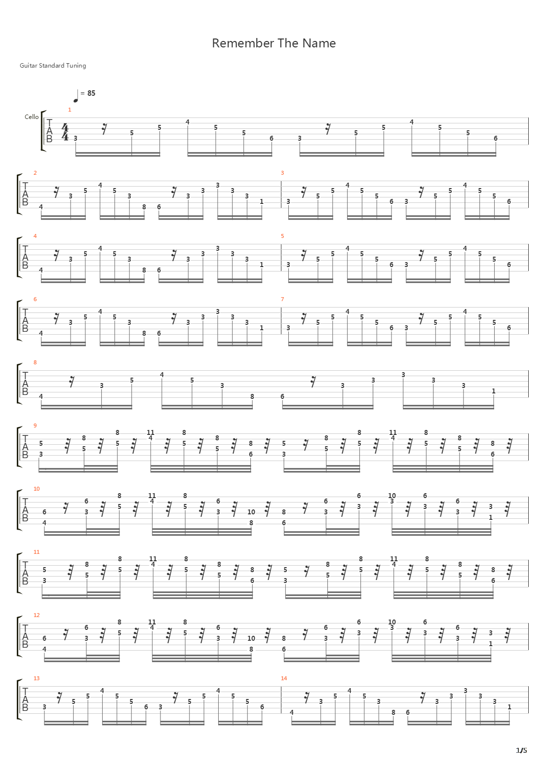 Remember The Name吉他谱