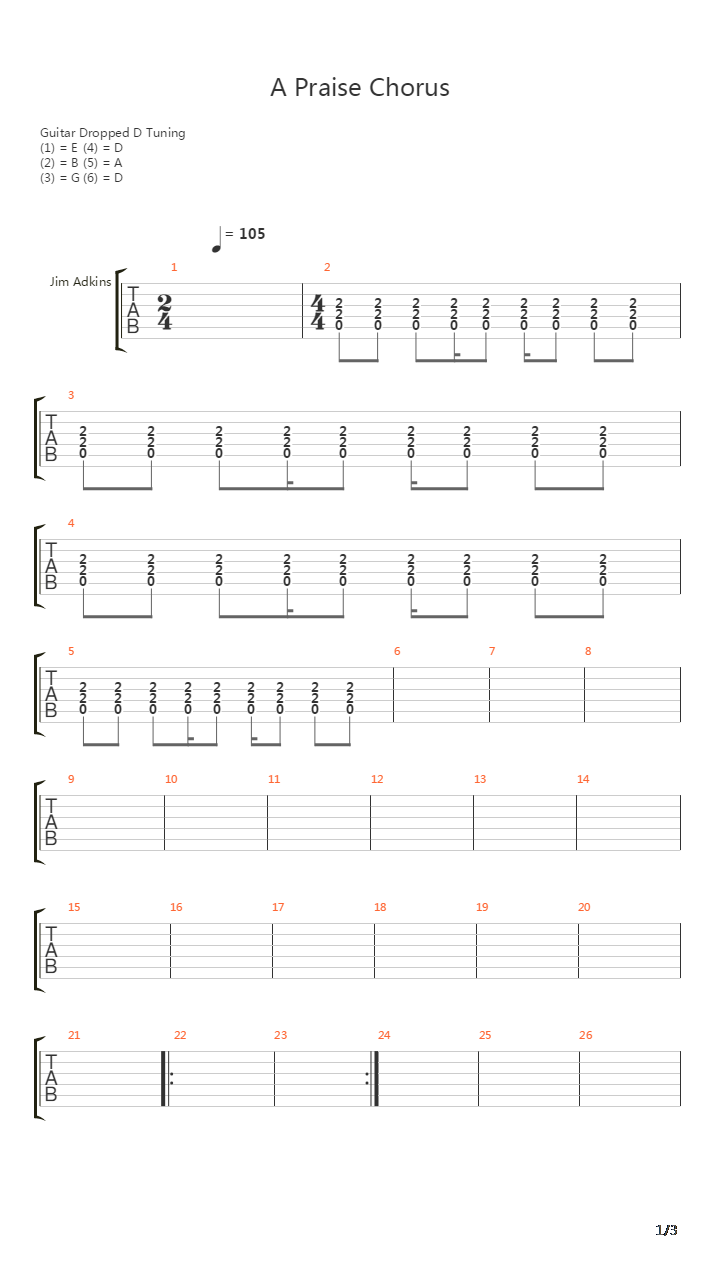 A Praise吉他谱