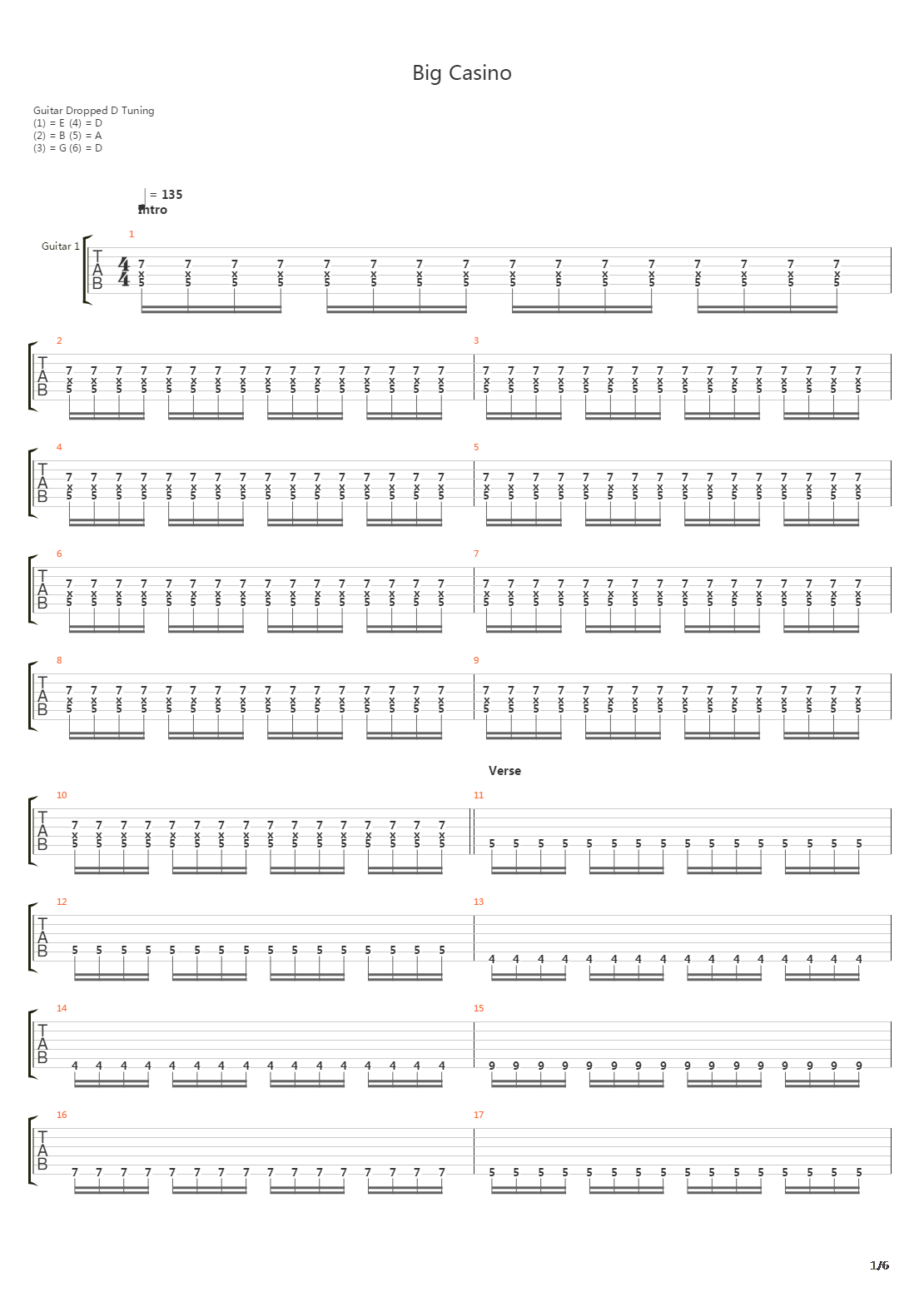Big Casino吉他谱