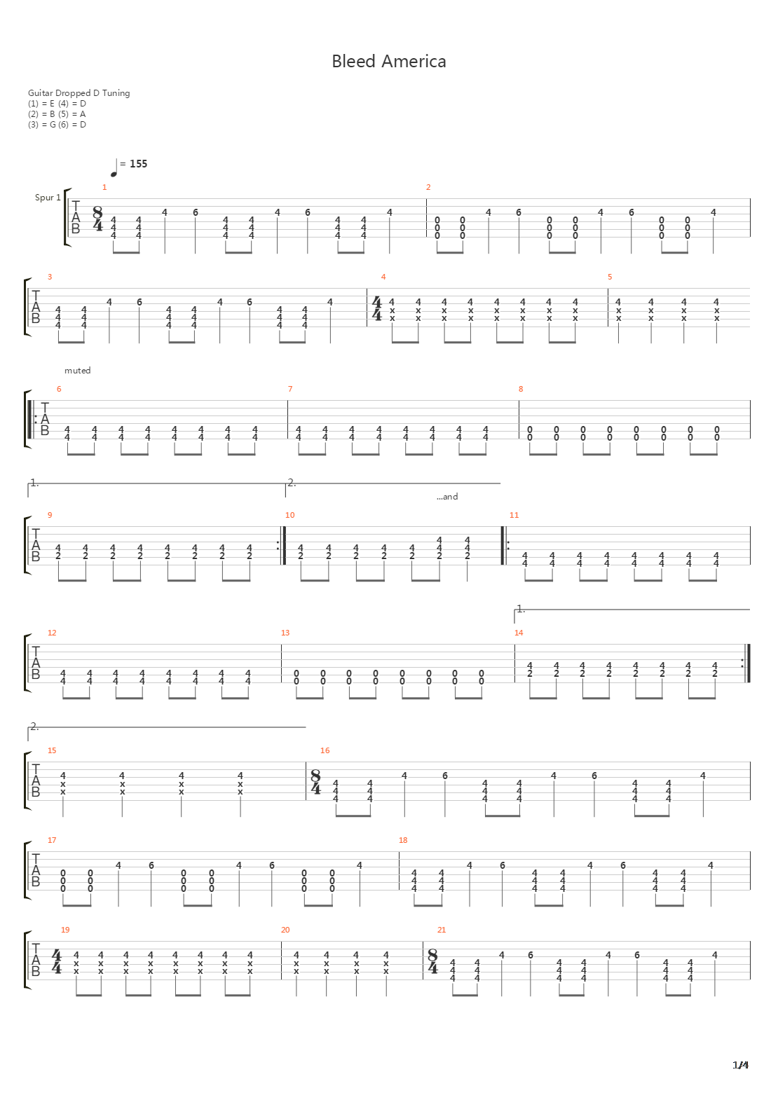 Bleed America吉他谱