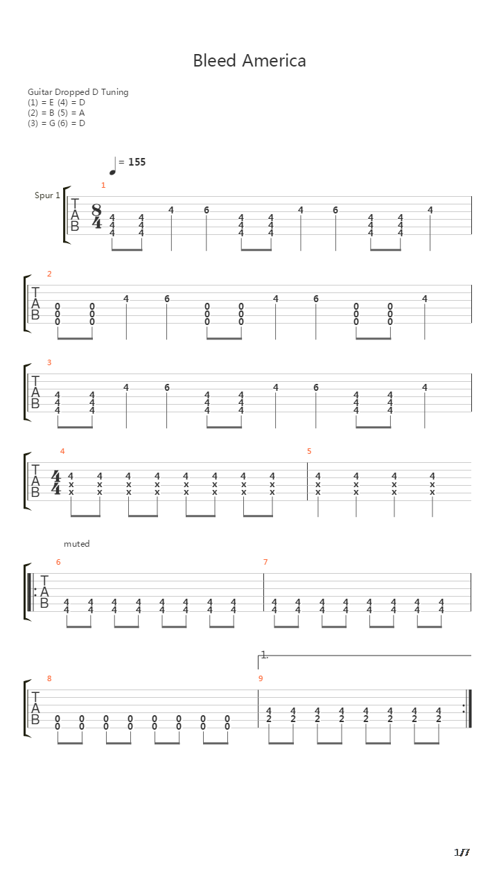 Bleed America吉他谱