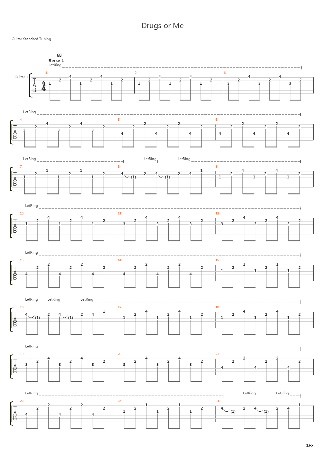 Drugs Or Me吉他谱
