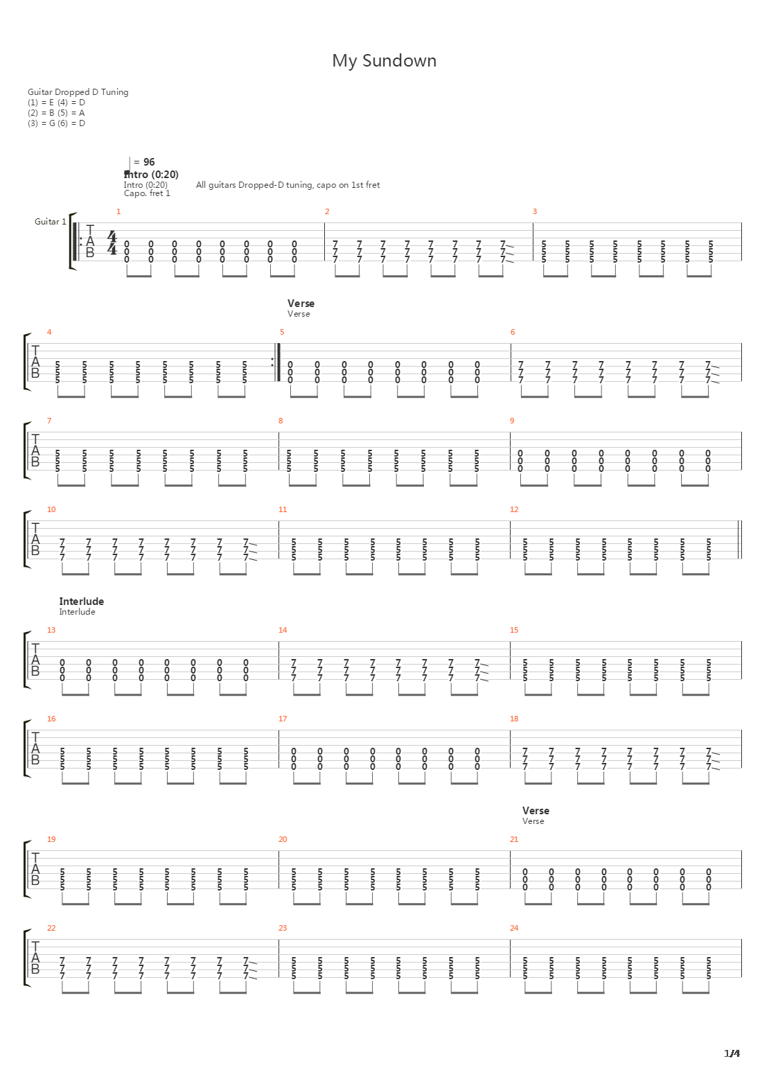 My Sundown吉他谱
