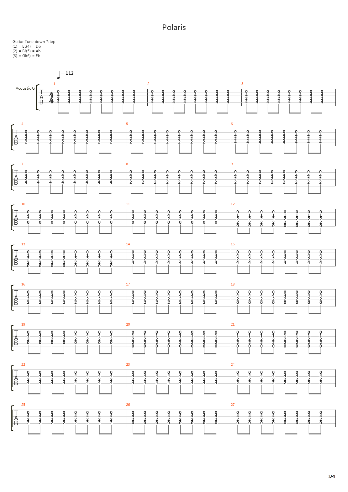 Polaris吉他谱