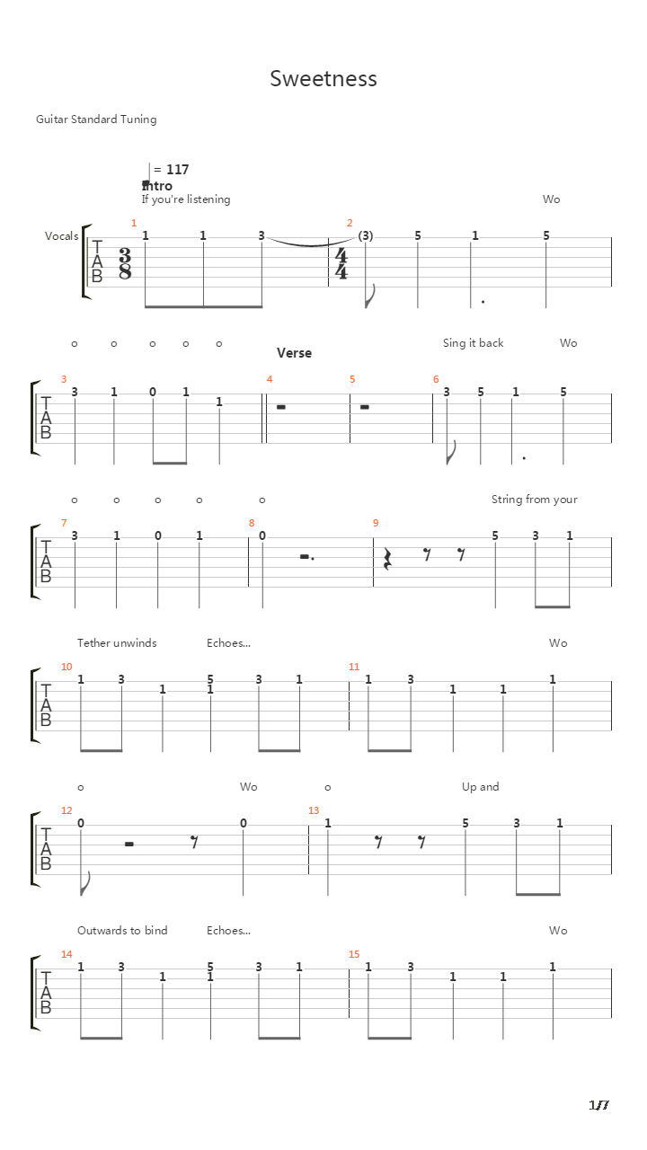 Sweetness吉他谱