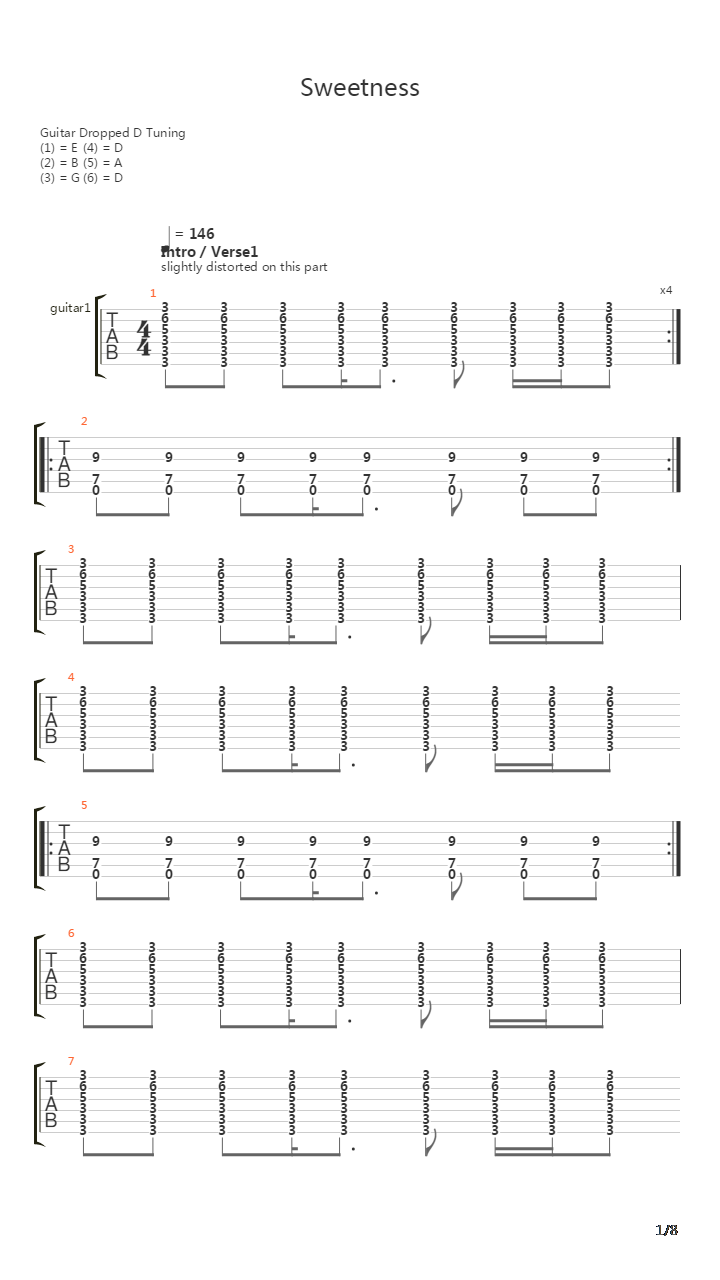 Sweetness吉他谱