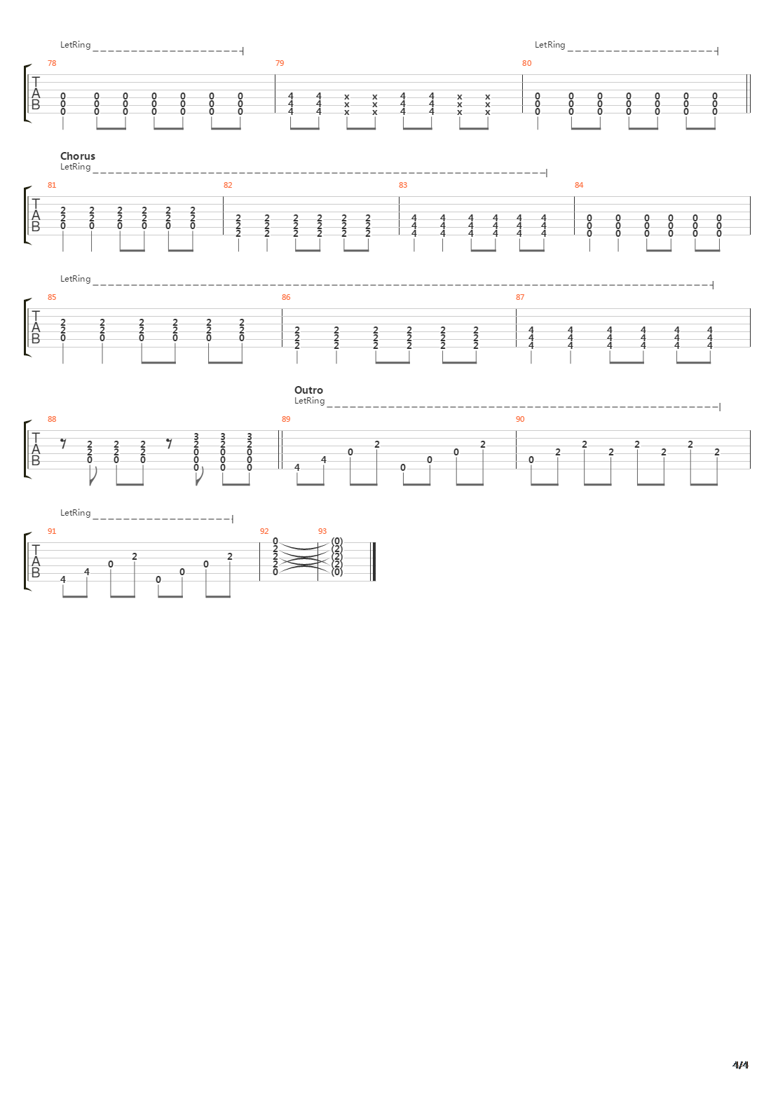 Work吉他谱