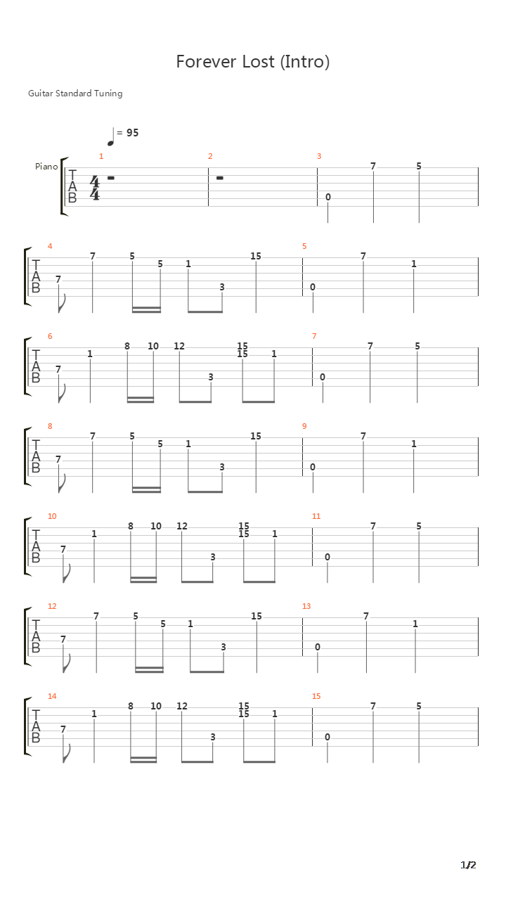 Forever Lost吉他谱