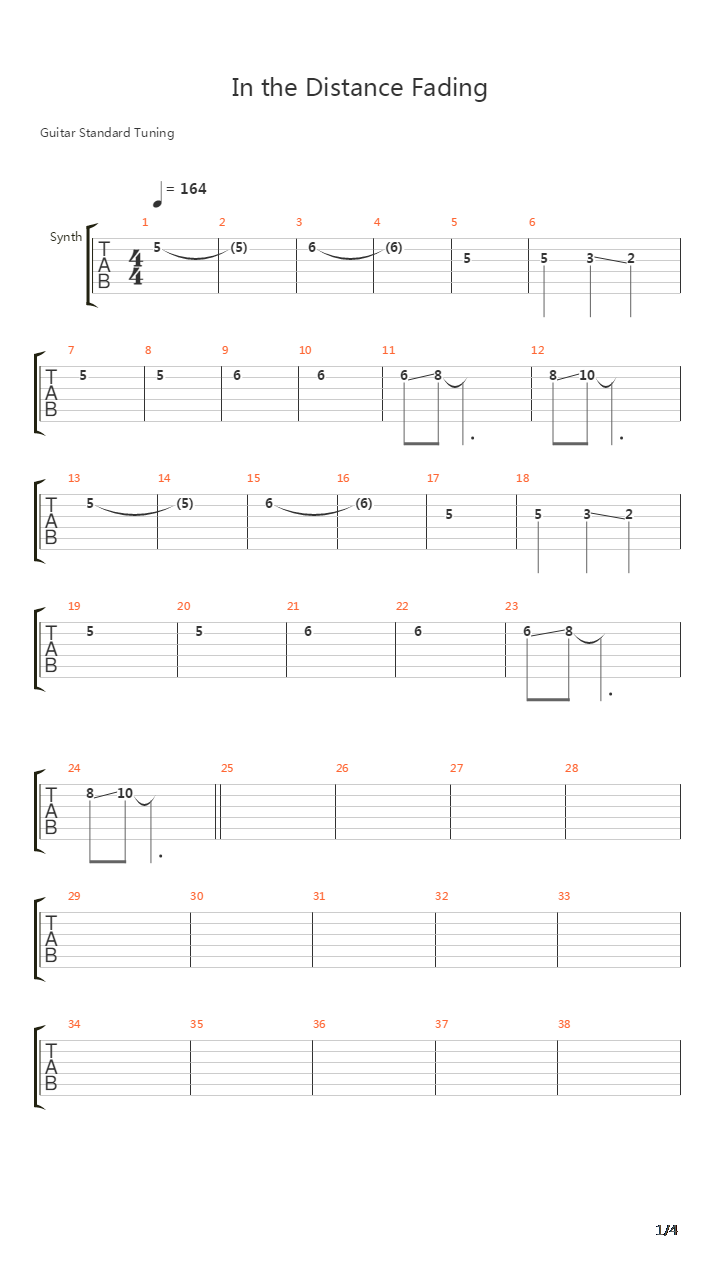 In The Distance Fading吉他谱