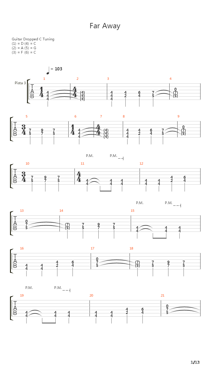 Far Away吉他谱