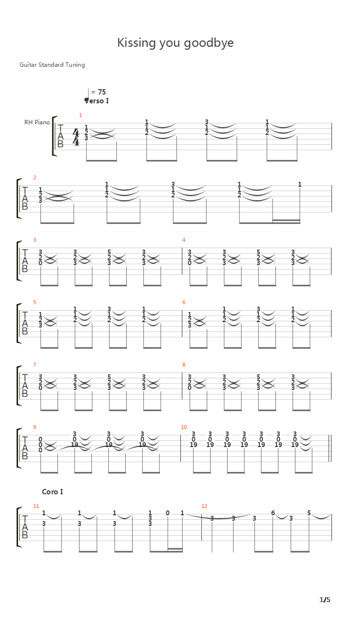 Kissing You Goodbye吉他谱