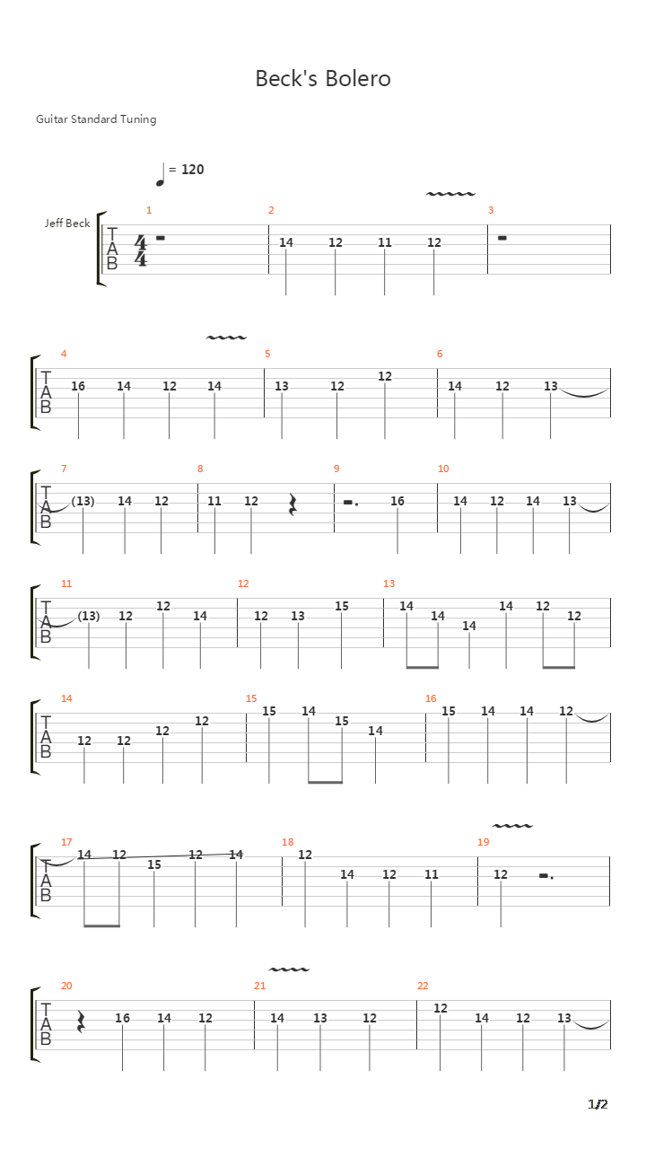 Becks Bolero吉他谱