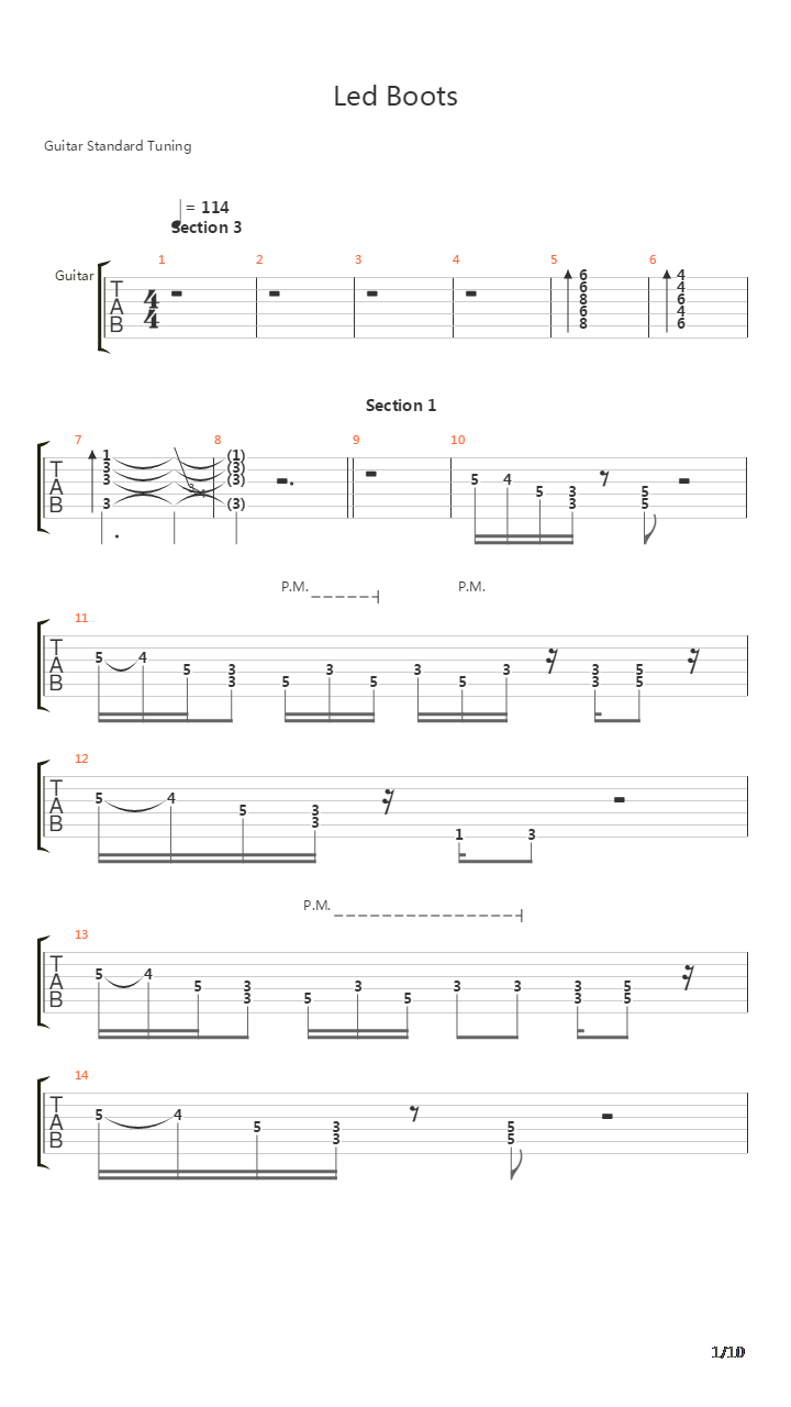 Led Boots吉他谱