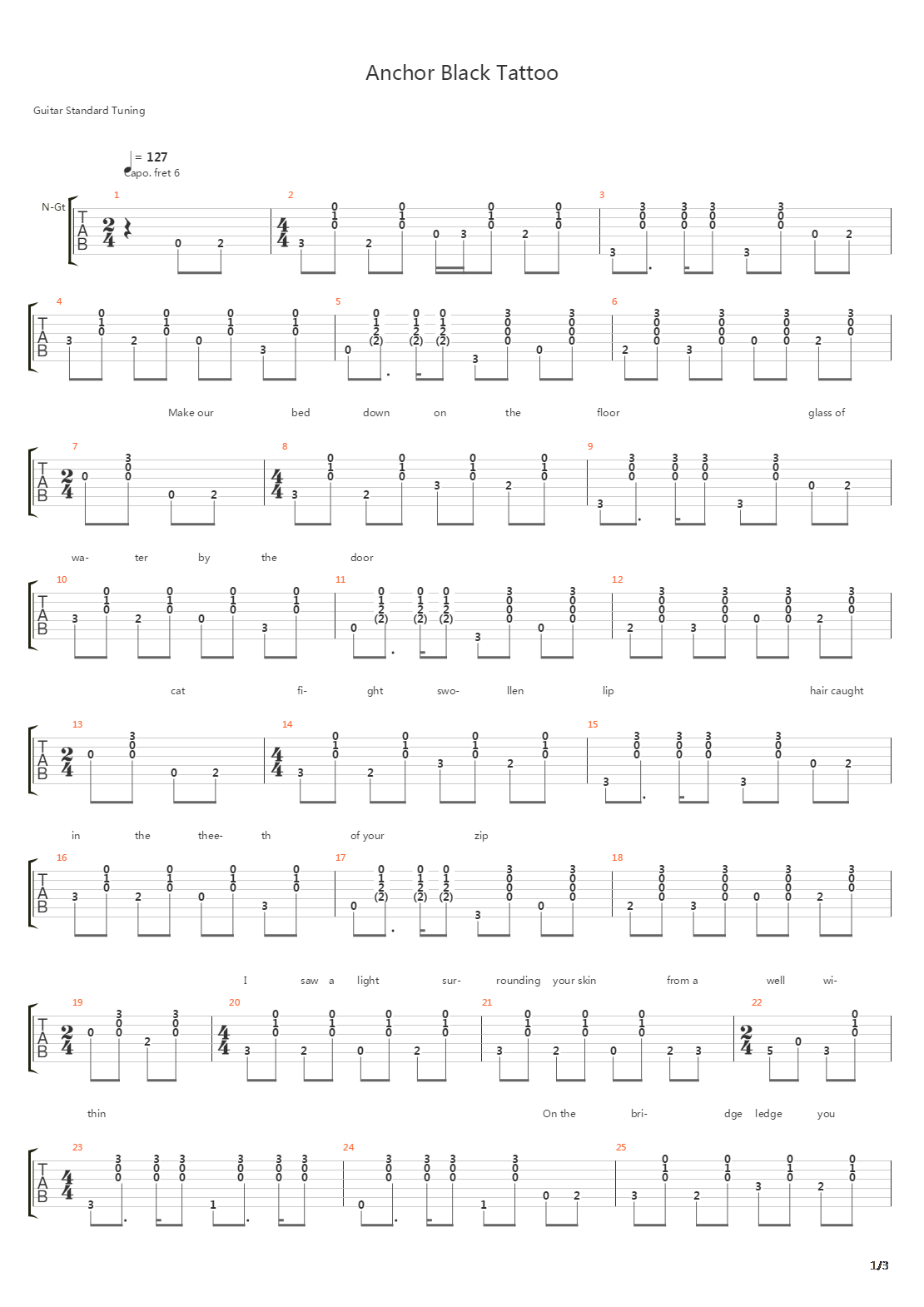 Anchor Black Tatoo吉他谱