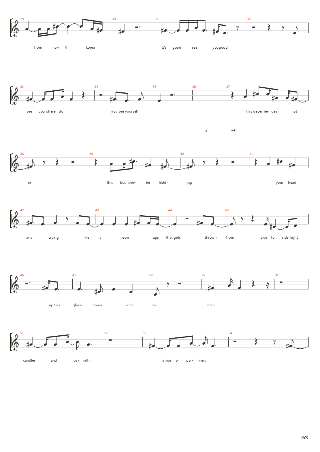 List Of Distractions吉他谱