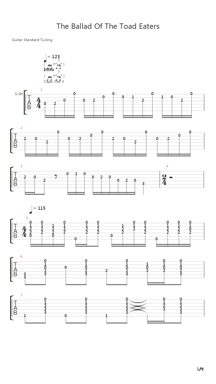 The Ballad Of The Toad Eaters吉他谱