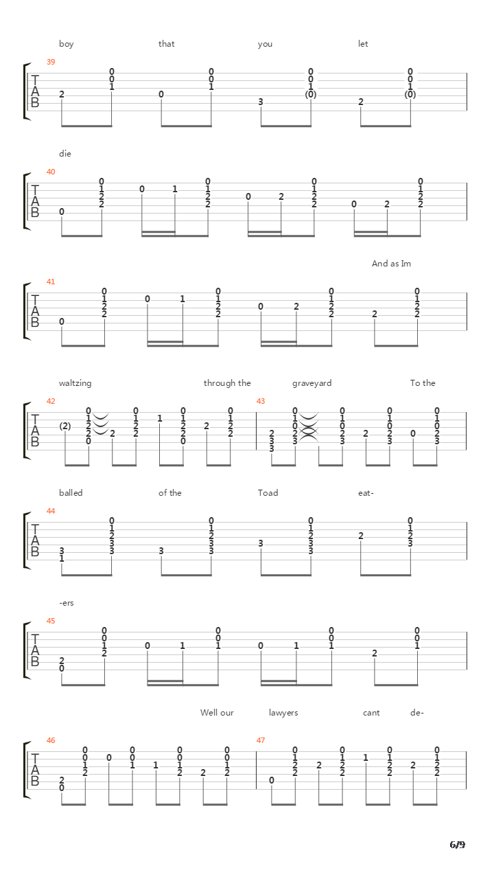 The Ballad Of The Toad Eaters吉他谱
