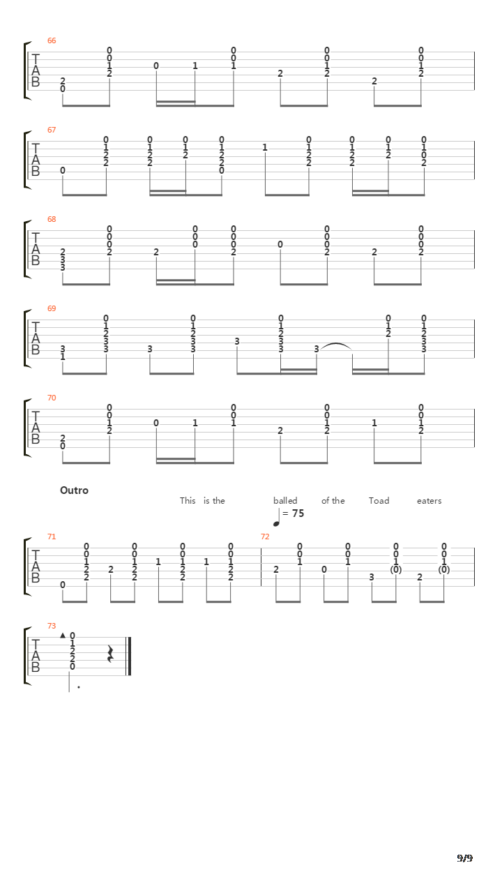 The Ballad Of The Toad Eaters吉他谱