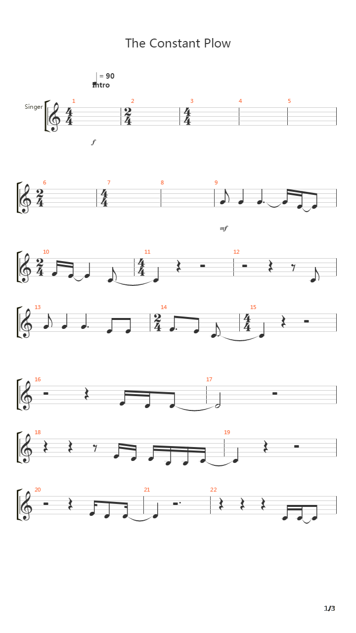 The Constant Plow吉他谱