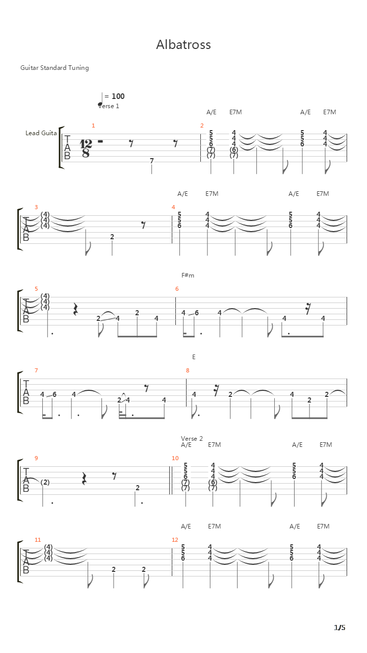 Albatross吉他谱