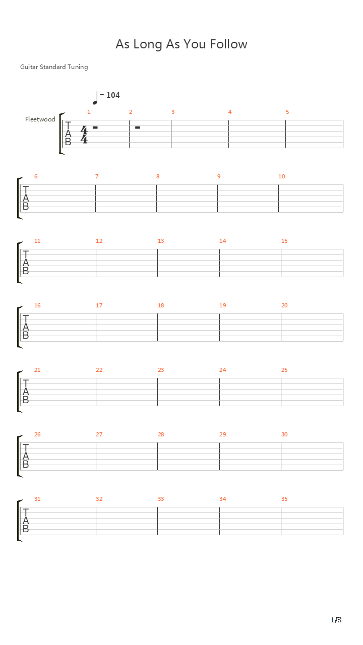 As Long You Follow吉他谱