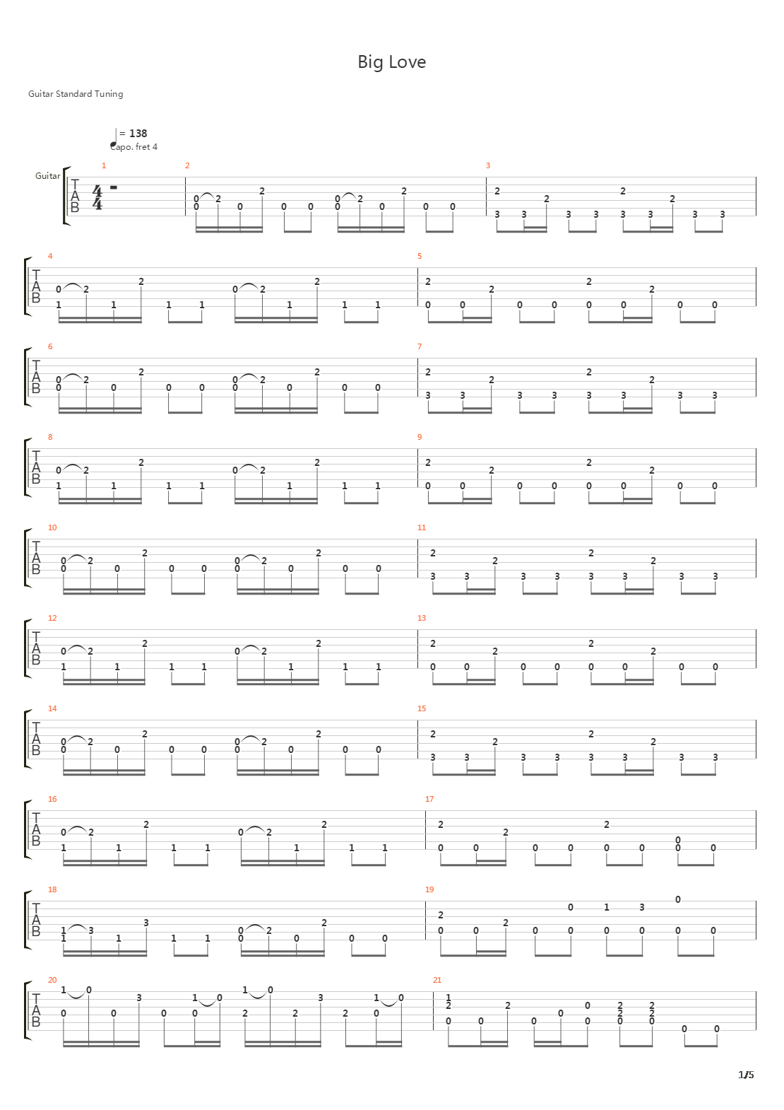 Big Love吉他谱
