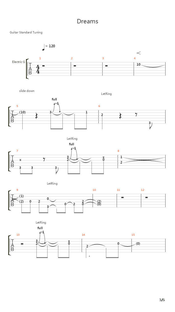 Dreams吉他谱