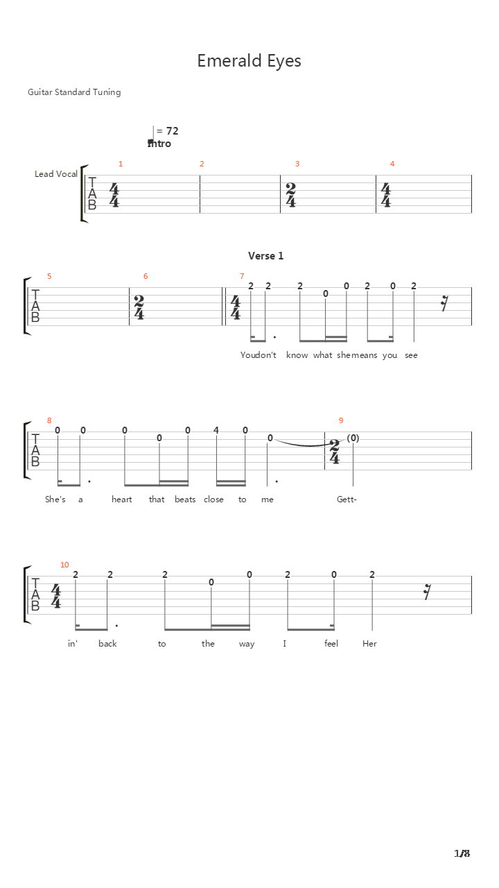 Emerald Eyes吉他谱